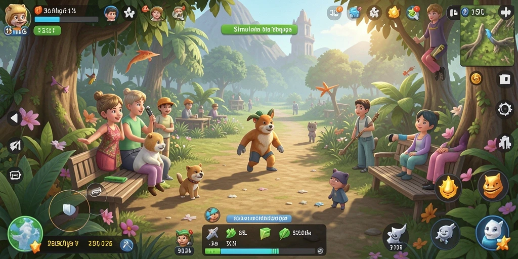 Screenshot utama 33L menampilkan gameplay simulasi kehidupan yang mendalam.