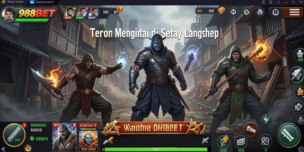 Screenshot game 988BET dengan aksi mencekam dan atmosfer yang gelap.