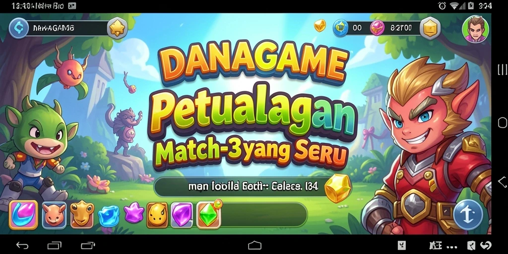 Tangkapan layar menunjukkan gameplay menarik DANAGAME Match-3.