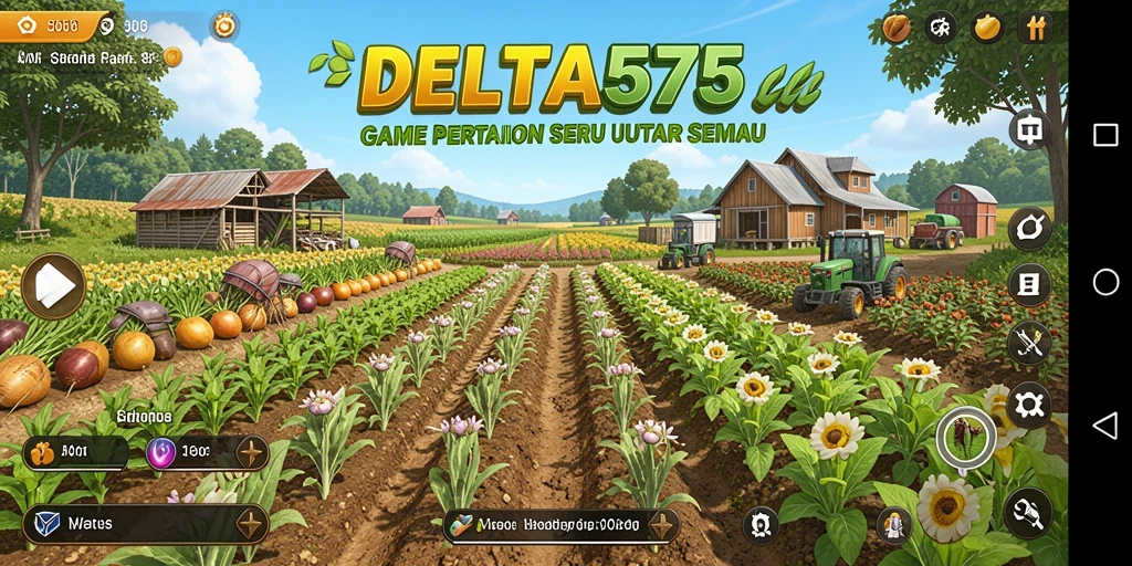 Tampilan gameplay pertanian yang menawan di DELTA575.
