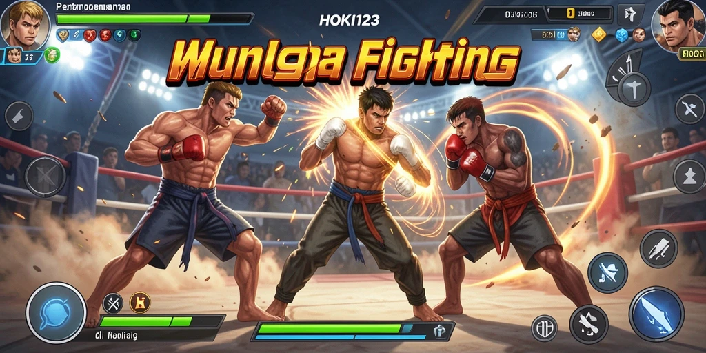 Screenshot gameplay HOKI123 menampilkan pertarungan yang mendebarkan.