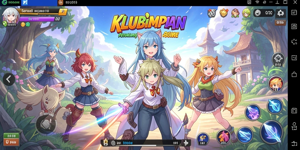 Tampilan gameplay menarik dari KLUBIMPIAN dengan karakter anime.
