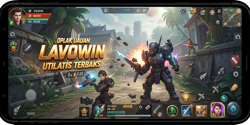 Tampilan utama LAVOWIN dengan fitur utilitas yang bermanfaat.
