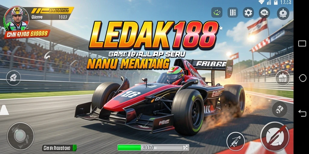 Tampilan gameplay LEDAK188 dengan balapan yang menegangkan.