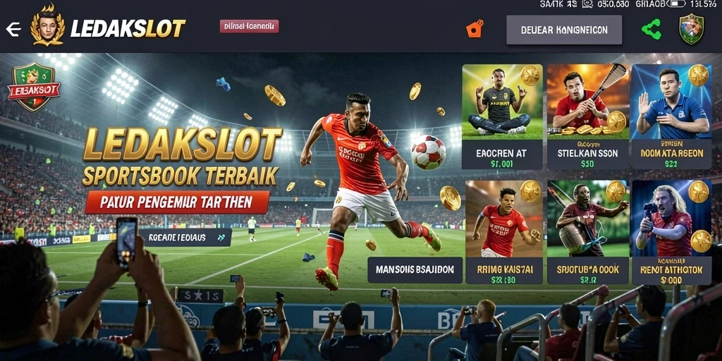 Tampilan gameplay LEDAKSLOT dengan berbagai pilihan taruhan olahraga.