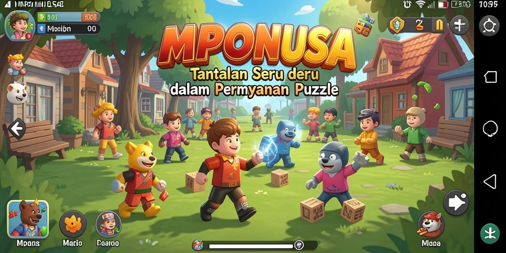 Tampilan menarik dari gameplay <strong>MPONUSA</strong> yang penuh teka-teki seru.