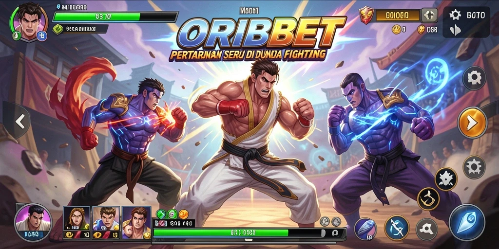 Tangkapan layar gameplay ORIBET menampilkan pertarungan yang mendebarkan.
