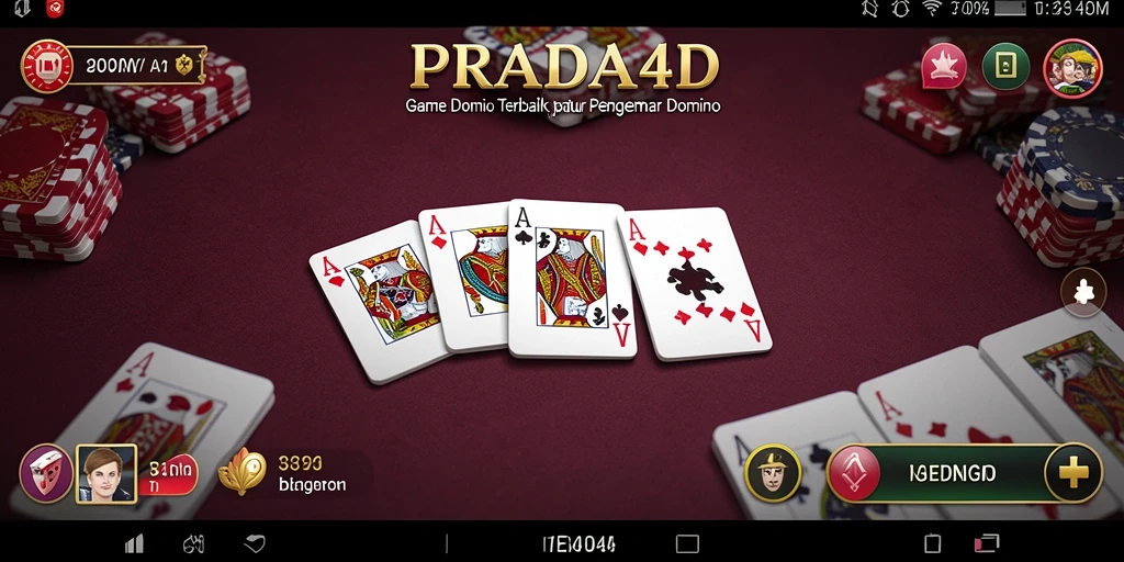Tampilan gameplay seru dari PRADA4D dengan elemen domino yang menarik.