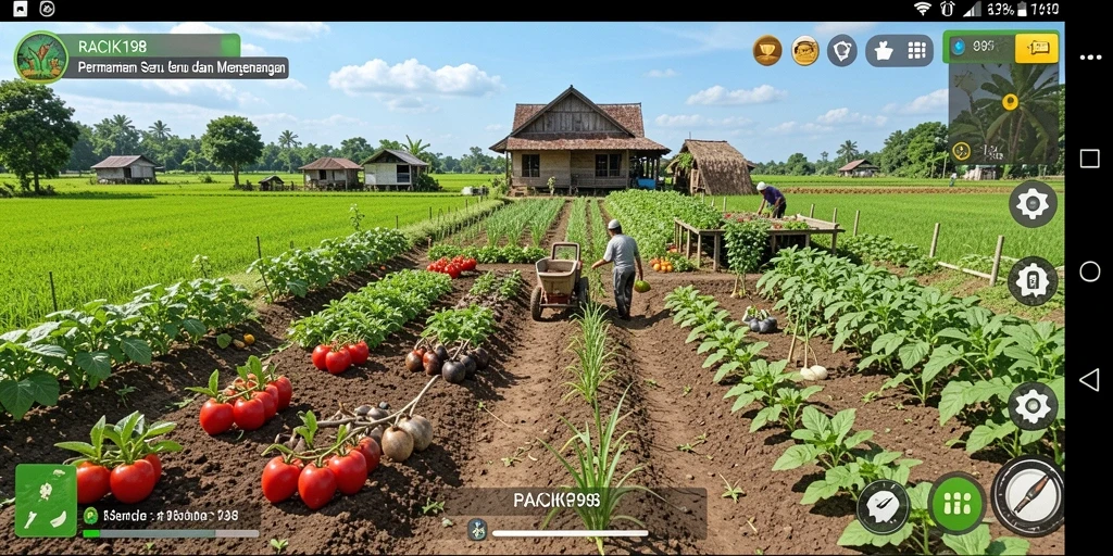Menampilkan gameplay seru bertani dan membangun peternakan.