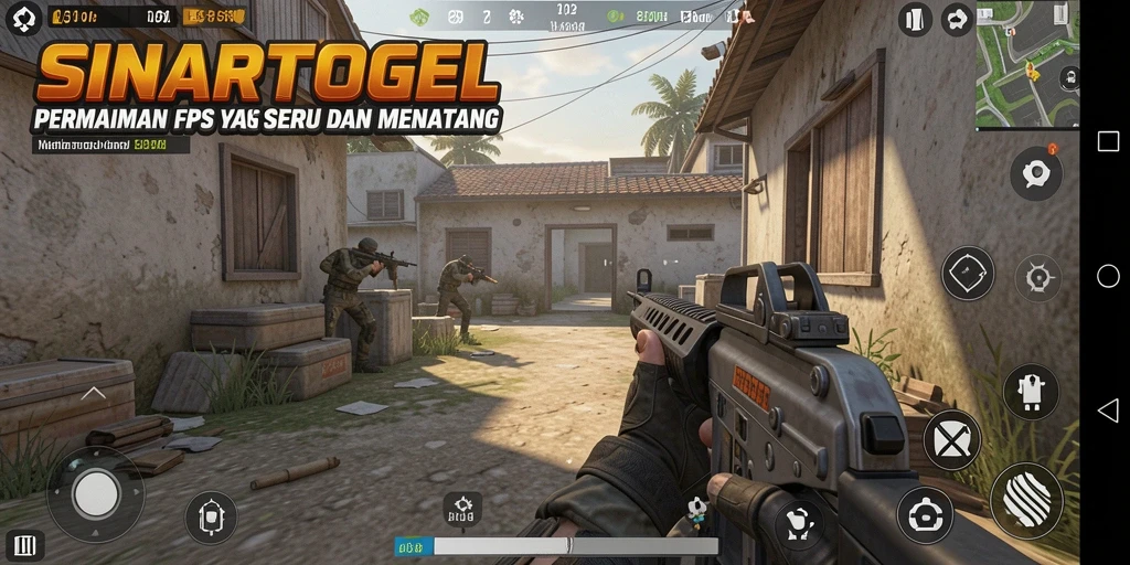 Screenshot dari gameplay intens SINARTOGEL yang memperlihatkan aksi tembak-menembak.